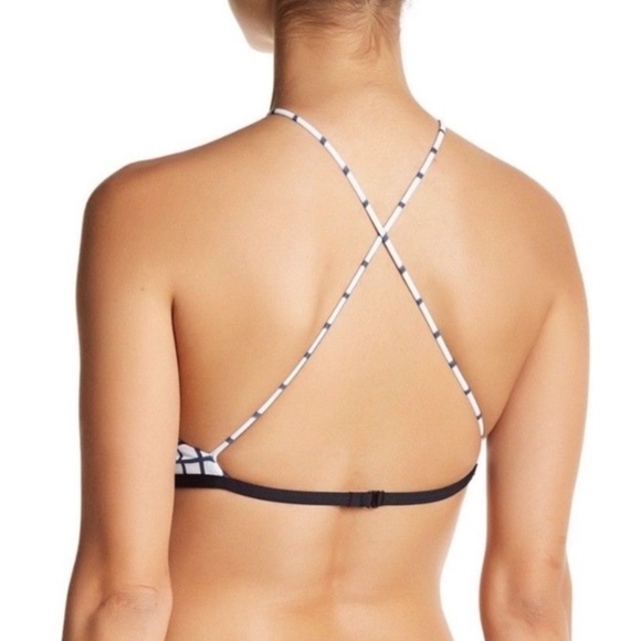 Tavik Womens Rylan Halter Swim TOP ONLY Grid Print Crossback High Neck Sz Medium - Picture 2 of 8